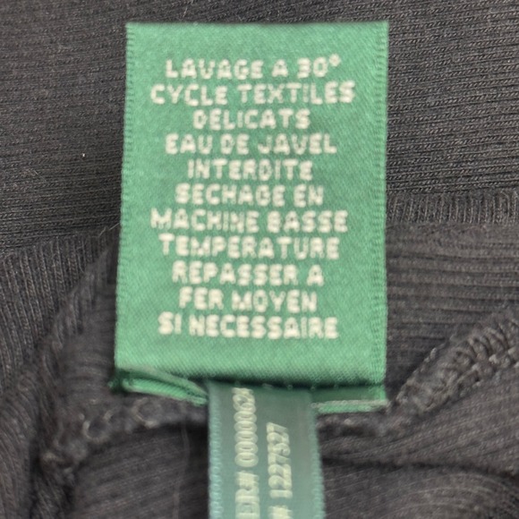 Lauren Ralph Lauren Black Ribbed Cotton Ruffle V-Neck Sleeveless Top Large - Picture 11 of 14